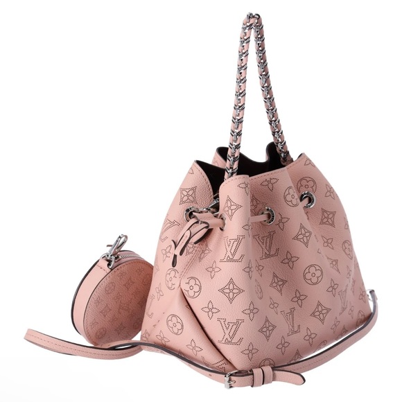 Louis Vuitton Bella Mahina Calf Leather Magnolia Pink Bucket Shoulder Bag M57068 - Picture 10 of 15